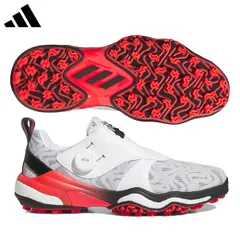 アディダス コードカオス 25 ボア スパイクレス ゴルフシューズ NKZ93 クラウドホワイト×コアブラック×ルシッドレッド(IH8444)
