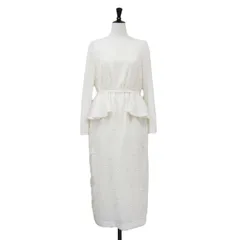 CELFORD セルフォード ワンピース アイボリー サイズ:36(S) | 24秋冬 フラッフィー ジャガード ペプラムワンピース / ドレス | ロング丈 ストレート フリル オケージョン | トップス【レディース】【中古】