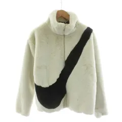 ナイキ NIKE ビッグスウッシュ フリースジャケット アウター L 白 ホワイト 黒 ブラック CU6559-238 /AN71
