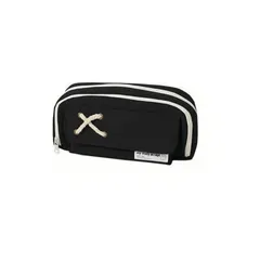 【新品】 マリークワント ペンケース 大容量 収縮でき シンプル 人気 少女 かわいい ペンポーチ 筆入れ 無地 多機能 ツールペンケース 中小学生 大学生 男女用 帆布 ペンケース 5色 (ブラック) 0