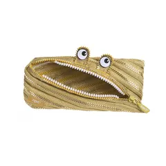 【新品】 ZIPIT ジップイット モンスターペンケース、ジッパーポーチ(ゴールド) 1