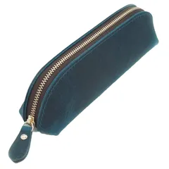 【新品】 Collasaro(コラサロ) ペンケース 革 手作り レザー 筆箱 大容量 おしゃれ スリム シンプル (藍鉄色) 0