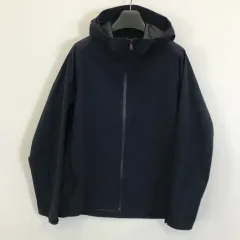 ユニクロ ブロックテック パーカ 3D ネイビー XL