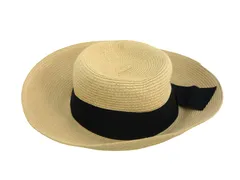 k03250602011　GU ジーユー　0　ベージュ×ブラック　　帽子　ハット　春夏