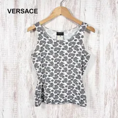 90s VERSUS GIANNI VERSACE ヴェルサス ジャンニヴェルサーチ レース総柄 ストレッチ タンクトップ レディース ノースリーブ トップス y2kのサムネイル