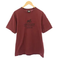 ステューシー STUSSY Tシャツ 半袖 クルーネック ロゴ プリント M 赤 レッド /BB