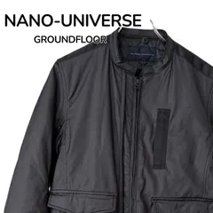 NANO UNIVERSE GROUNDFLOOR ナノユニバース ブラック 中綿 ブルゾン ジャケット Mサイズ メンズ ラビットファー GF73B310MS ポリエステル コットン 異素材切替 アウター カジュアル 0001176OC
