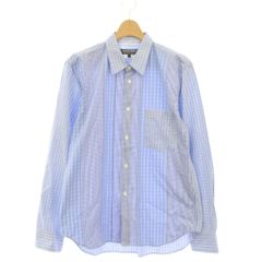 コムデギャルソンオムドゥ COMME des GARCONS HOMME DEUX AD2015 シャツ 長袖 マルチチェック S 水色 DP-B044 /KH