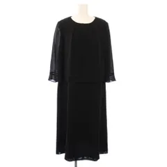 ソワールペルル SOIR PERLE ブラックフォーマル 喪服 ワンピース ひざ丈 半袖 クルーネック 七分袖 15AR 黒 ブラック /BB