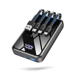 モバイルバッテリー 大容量【50000mAh大容量・22.5W急速充電】5台同時充電可能 4本ケーブル内蔵 PD&QC&SCP急速充電対応 モバイルバッテリー 軽量 小型 Type-C入出力ポート 低電流モード搭載 パワーバンク LEDディスプレイ 携帯充 0