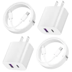 充電器-type-c (2個セット/2ポート) 20W usb タイプc 充電器 急速充電 USB-C+USB-A iPhone/Android【PSE認証&USB-C ケーブル 1.8m】 超低温・純正・小型 iPhone17/16/15/Pro/max 1
