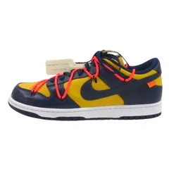 ナイキ NIKE × オフホワイト Off-White タグ付き DUNK LOW LTHR ダンク ロー スニーカー CT0856-700 ネイビー US9.5 27.5cm ☆AA★ ■GY51