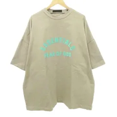 エフオージー エッセンシャルズ FOG ESSENTIALS 24SS 半袖 Tシャツ ロゴ クルーネック 厚手 Lサイズ グレージュ