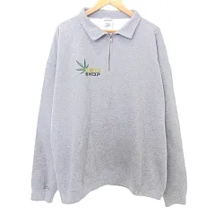 JERZEES 美品 ハーフジップ トレーナー 襟付き 裏起毛 2XL グレー A0209