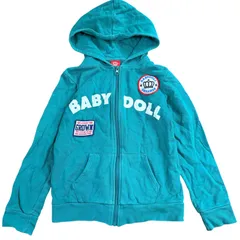ベビードール　パーカー　140cm グリーン　ワッペン