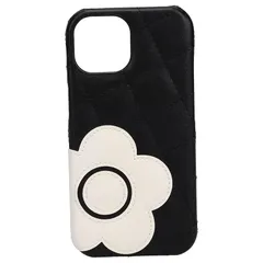 【新品】 MARY QUANT マリークワント iPhone 16e 用 スマホケース DAISY PATCH QUILT SHELL CASE レディース ブラック 黒 0