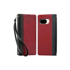 【新品】 シズカウィル Google Pixel 9a ケース カバー 手帳型 本革調 レザーケース 1個入り ボルドーレッド×ブラック 0