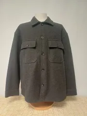 H&M リラックスフィット シャツジャケット チャコールグレー L (実寸100 105)