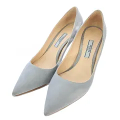 プラダ PRADA パンプス スエード ポインテッドトゥ 35.5 水色 1I834I /TK