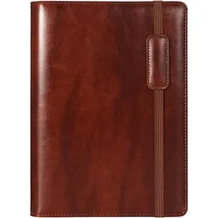 【新品】 【RIHUA】 システム手帳 A5 手帳 6穴リング スケジュール帳 リフィル付き 革メモ帳 カード収納 ノート システム手帳 手帳カバー ビジネス ルーズリーフ a5サイズ ビジネス オフィス用品 (ブラウン) 1