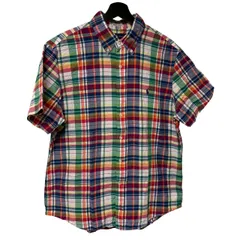    POLO RALPH LAUREN ポロラルフローレン 半袖シャツ 本場インド綿 マドラスチェックシャツ Lサイズ【Z1817】