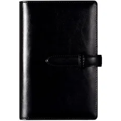 【新品】 【RIHUA】 システム手帳 バイブルサイズ 手帳 革 6穴リング スケジュール帳 カバー リフィル付き メモ帳 カード収納 ノート システム手帳 ルーズリーフ 聖書サイズ ビジネス オフィス用品 0