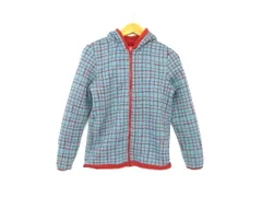 k03250507053　uu　150サイズ　水色×赤色　　アウター　ジップアップパーカー　秋冬