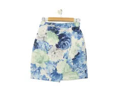 k03250505070　rienda　Sサイズ　白色×青色×緑色×水色　　スカート　ミニスカート　通年