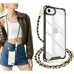 【新品】 対応 iPhone SE ケース 第3世代 第2世代 iPhone 8/7 ケース ショルダー クリア 肩掛け 斜めかけ 縄掛けケース 耐衝撃 TPU 薄型 軽量 携帯ケース アイフォンSE3/SE2/7/8カバー 紐付き 斜めがけ 織りストラッ 1