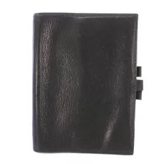 エルメス HERMES アジェンダ □G刻印 手帳 メモ帳 文房具 二つ折り レザー ワンカラー 黒 ブラック /BB ■OH