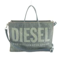ディーゼル DIESEL 2WAY ショルダーバッグ ハンドバッグ デニム柄 ロゴプリント 青 P4636 /MI