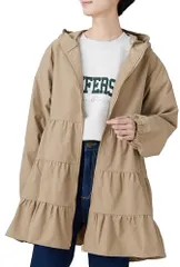 新品 [ハッピーマリリン] アウター 大きいサイズ レディース 羽織り ブルゾン コート ライトアウター ティアードブルゾン チュニック丈 オフィス ビジネス 通勤 ママ 【861134】 3L-4L/ベージュ