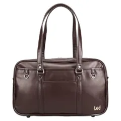 新品 [リー] スクールバッグ ボストンバッグ A4 合皮320-4882 スクバ 男女兼用 通勤 通学 部活 放課後 お祝い シンプル 肩掛け (ブラウン)