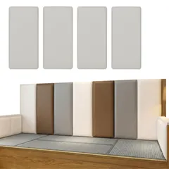 【衝撃をやわらかく受け止める】 内田生活寸法本舗 ウォールクッション ウォールマット ウォールパネル 壁 ベッドガード 赤ちゃん 壁保護マット 防水 (ホワイト, 60×30㎝) [ホワイト] [60×30㎝]のサムネイル