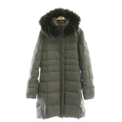 インディヴィ INDIVI ダウンコート アウター ラクーンファー 40 グレー /CX 