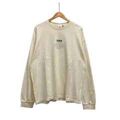 ヴィジョン ストリート ウェア VISION STREET WEAR Tシャツ 長袖 クルーネック プリント コットン 0705704-T L アイボリー 黒 ブラック 青 ブルー ピンク グレー