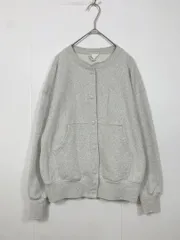 coen コーエン スウェット 羽織り スナップボタンヘビー裏毛 カーディガン sizeL/ライトグレー ■■ レディース