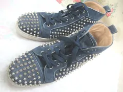 Christian louboutin    LOUIS SPIKES 　スパイク　スタッズ　 ハイカット　 スニーカー　 クリスチャンルブタン　ブルー　ネイビー　メンズ