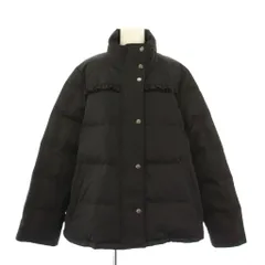 ケイトスペード KATE SPADE ダウンジャケット スタンドカラー アウター ショート丈 フリル ワンカラー M 黒 ブラック /BB