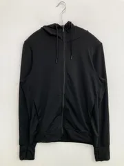 UNIQLO ユニクロ パーカー M ブラック 無地 ジップアップ 長袖