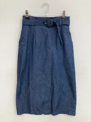 OLIVE des OLIVE オリーブデオリーブ デニムスカート F ブルー ひざ丈 タイト