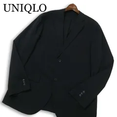 UNIQLO ユニクロ 春夏 SLIM FIT 感動ジャケット★ アンコン テーラード ジャケット Sz.XL メンズ 黒 大きいサイズ