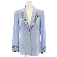 レオナール LEONARD fashion テーラードジャケット シャツジャケット シングル 長袖 切替 M 水色 ライトブルー 0181553 /HN