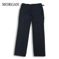 MORGAN HOMME モルガン オム 通年★ ストレッチ スラックス パンツ Sz.L メンズ 紺 ネイビーのサムネイル