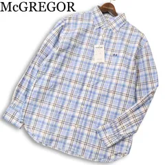 【新品 未使用】 McGREGOR マクレガー 通年 ロゴ刺繍★ 長袖 チェック ボタンダウン シャツ Sz.L メンズ