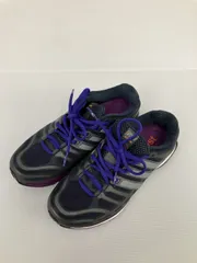 adidas アディダス スニーカー 22.5cm ブラック 無地 ブランドロゴ 紐 ローカット