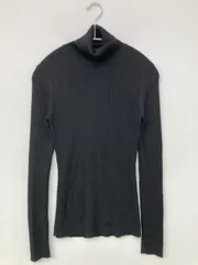 UNIQLO ユニクロ ニット/セーター M ブラック ウール・ニット ナイロン 無地 ミドル丈 長袖 タートルネック/ハイネック