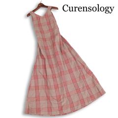 訳あり★カレンソロジー チェックペプラムキャミワンピース グレー F 訳あり☆カレンソロジー チェックペプラムキャミワンピース グレー F