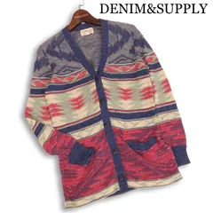 DENIM&SUPPLY ラルフローレン 麻 リネン混♪ ネイティブ柄 ニット カーディガン Sz.S レディース