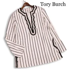 Tory Burch トリーバーチ 春夏★ 長袖 刺繍 エンブロイダリ― ストライプ プルオーバー チュニック Sz.4 レディースのサムネイル